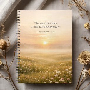 Caderno Espiral Lamentações 3:22 Versículo Bíblico Fé Cristã