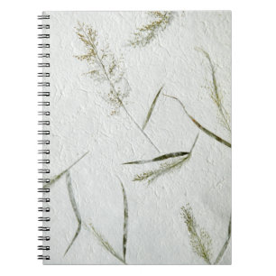 Caderno Espiral Lâminas finas do papel de arroz japonês da grama