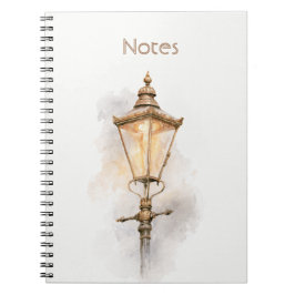 Caderno Espiral Lâmpada de Rua Bege Marrom Creme