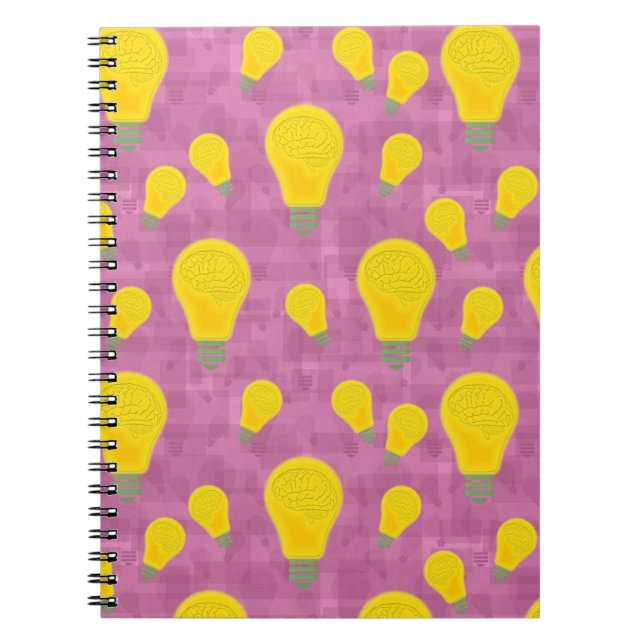 Caderno Espiral Lâmpada Padrão Lâmpada Lâmpada Lâmpada Eas de Dese (Frente)