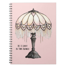 Caderno Espiral Lâmpada Rosa seja uma Luz