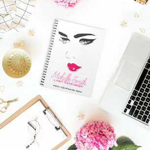 Caderno Espiral Lâmpadas compridas lábios cor-de-rosa Extensões La
