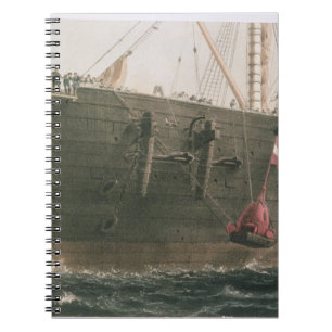 Caderno Espiral Lançando a bóia, o 8 de agosto de 1865, marcaç