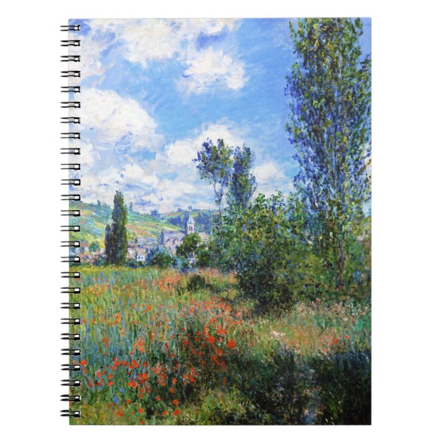 Caderno Espiral Lane in Poppy Fields Santo-Martin Claude Monet (Frente)