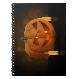 Caderno Espiral Lanterna de Abóbora Halloween com Velas