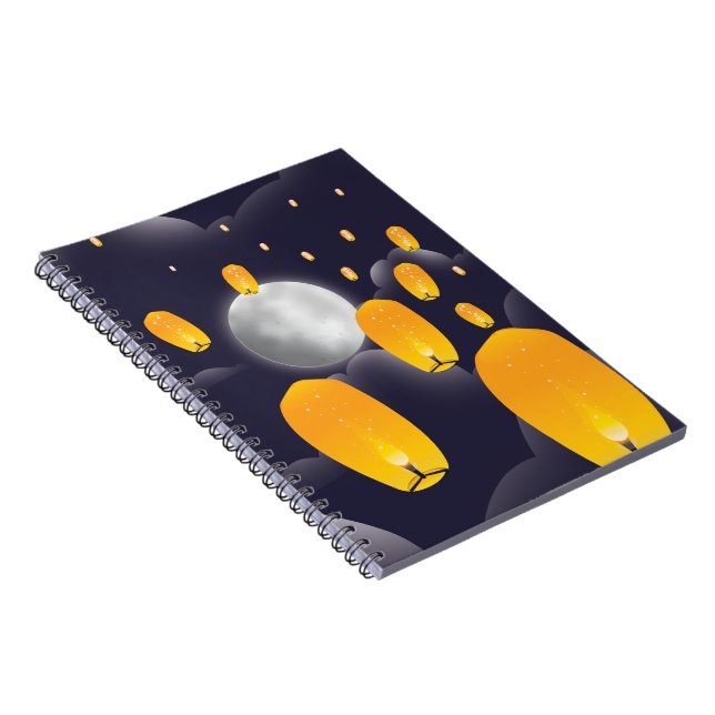 Caderno Espiral Lanternas do céu chinês (Lado Direito)