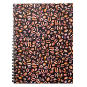 Caderno Espiral Lápis De Café De Feijão De Desenho, Castanho Russo