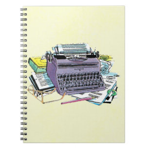 Caderno Espiral Lápis de papel de máquina de escrever de ferrame