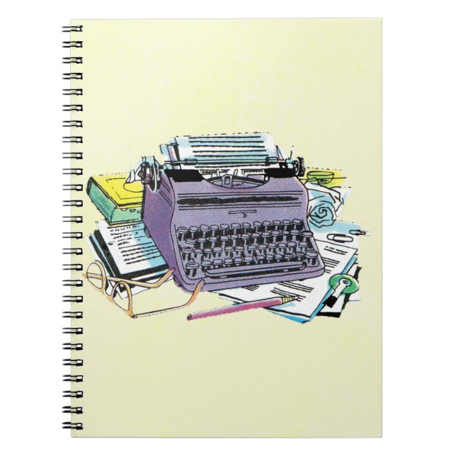 Caderno Espiral Lápis de papel de máquina de escrever de ferrament (Frente)