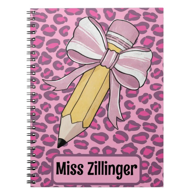 Caderno Espiral Lápis personalizado de apreciação de professores c (Frente)