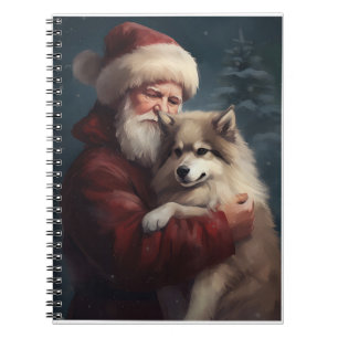 Caderno Espiral Lapphund Santa Claus Festivo