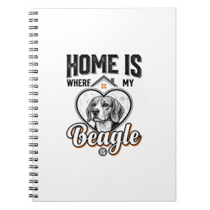 Caderno Espiral Lar é Onde Está Meu Beagle é Design de Cachorro Vi