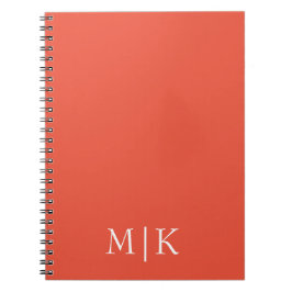 Caderno Espiral Laranja e Branco | Monograma Moderno