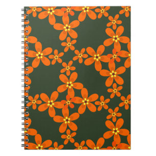 Caderno Espiral laranja retro 1970 do papel de parede