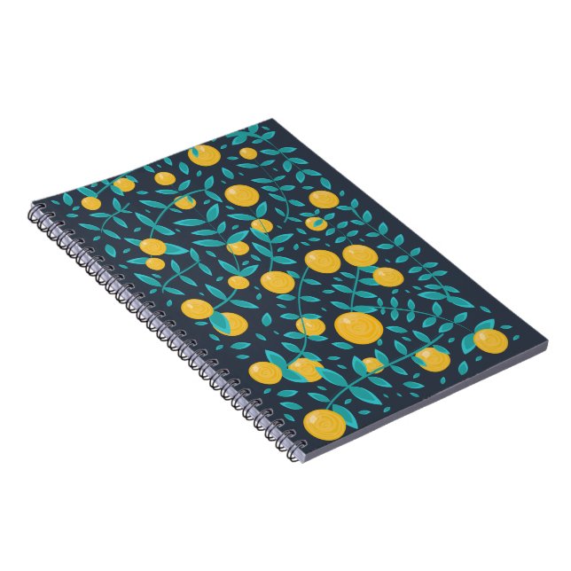 Caderno Espiral Laranja Vintage Fruta (Lado Direito)