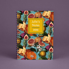 Caderno Espiral Laranjas amarelas do Elegante laranjas frutas padr