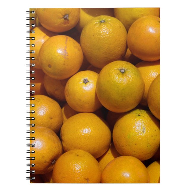 Caderno Espiral Laranjas fruta mercado da Flórida laranja (Frente)