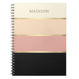 Caderno Espiral Largura Largura De Monograma De Blush