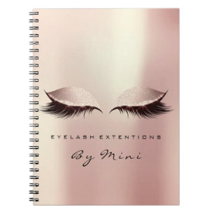Caderno Espiral Lashes Extension Eyes Makeup Artist Rosa Blush