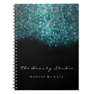 Caderno Espiral Lashes Olhos Maquiagem Cabelo SPA Artista Ocean Bl