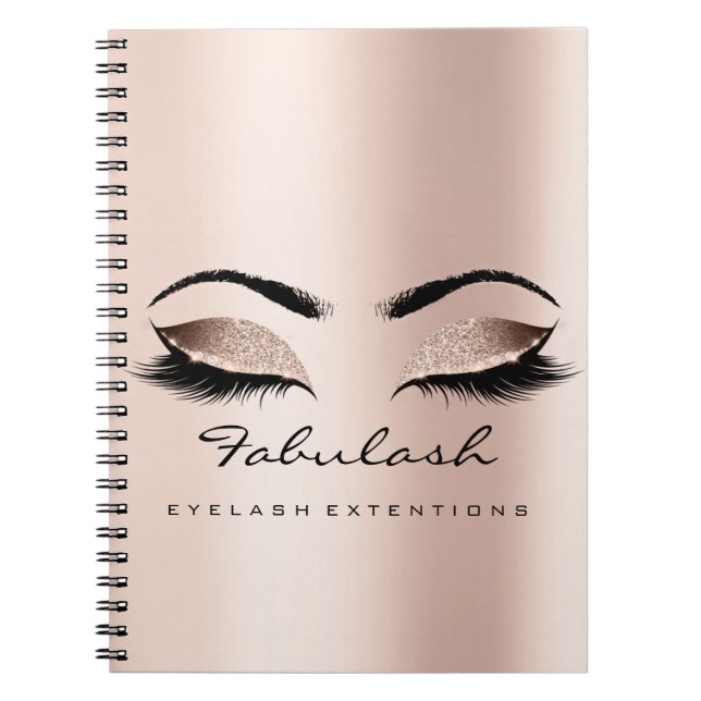 Caderno Espiral Lashes Ramal Olhos Maquiagem Artista Rosa Pele Dou (Frente)