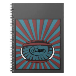 Caderno Espiral Lastenrad im Auge mit Strahlen