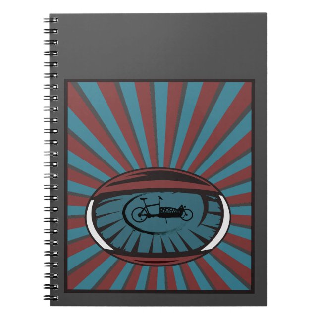 Caderno Espiral Lastenrad im Auge mit Strahlen (Frente)