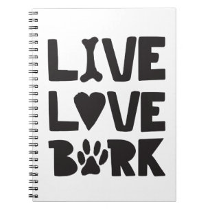 Caderno Espiral Latido Live Love Latido Feliz Cães Latidos Cotaç
