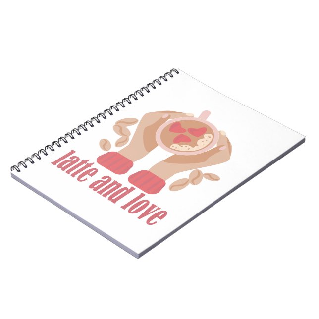Caderno Espiral Latite e xícara de amor, mãos e café (Left Side)