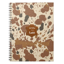 Caderno Espiral Latte 100% Genuíno | Estética de Café em Couro de 