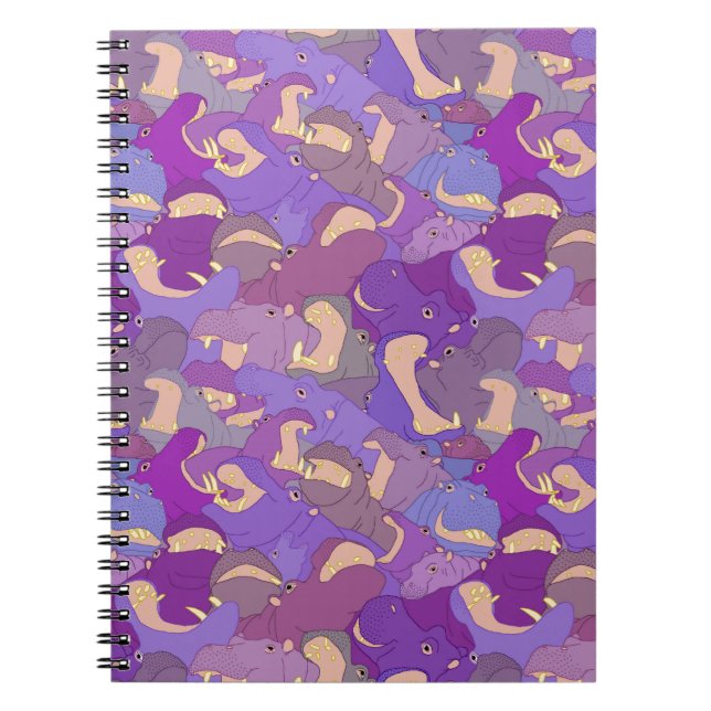 Caderno Espiral Laughing Hippos - purple (Frente)
