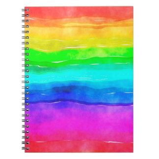 Caderno Espiral Lavagem de tintas aquáticas com aquarela