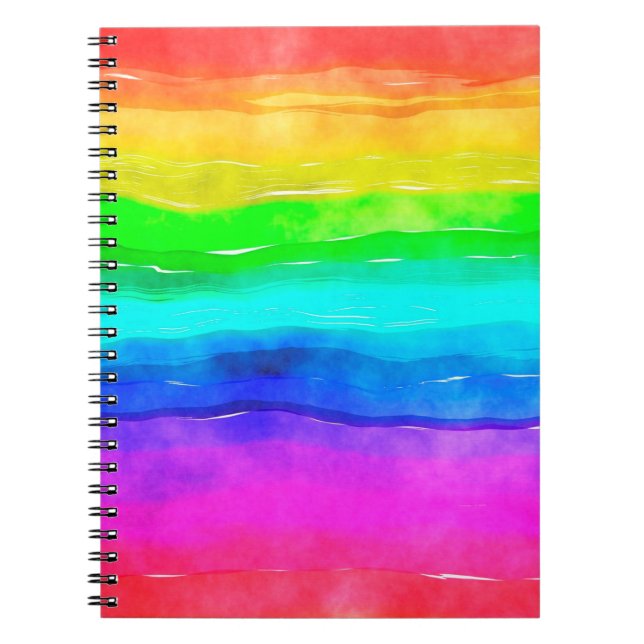 Caderno Espiral Lavagem de tintas aquáticas com aquarela (Frente)