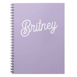 Caderno Espiral Lavanda Chic Personalizada Nome do Monograma Roxo