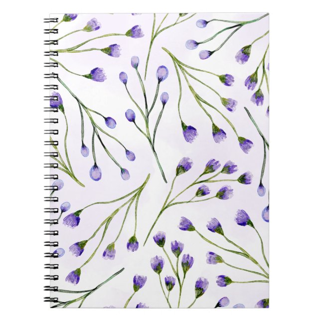 Caderno Espiral Lavanda de cobrir para notebook Floral Spiral (Frente)