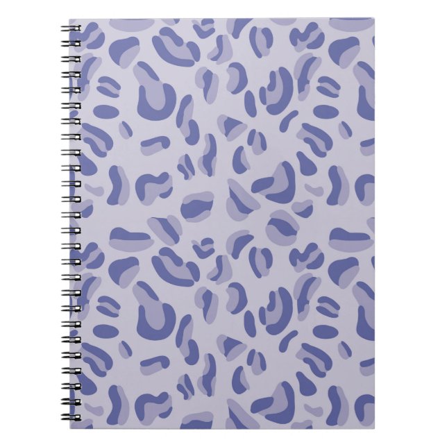 Caderno Espiral Lavanda de padrão-leopardo roxo (Frente)