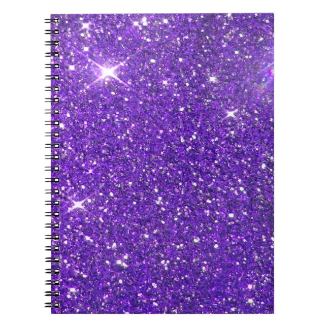 Caderno Espiral Lavanda de Trendy Roxo Glitter Glitz (Frente)