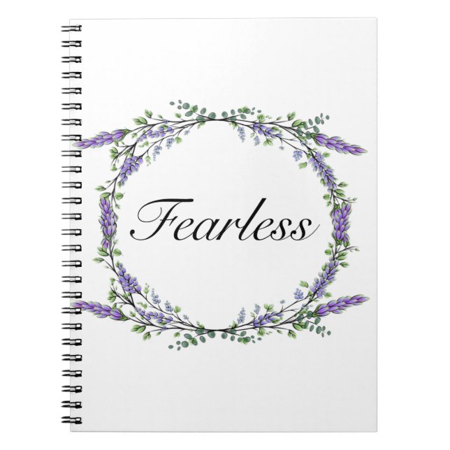 Caderno Espiral Lavanda e Eucalipto, aquarela, sem caroço (Frente)
