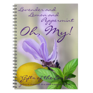 Caderno Espiral Lavanda e limão e Peppermint. Oh, meu!