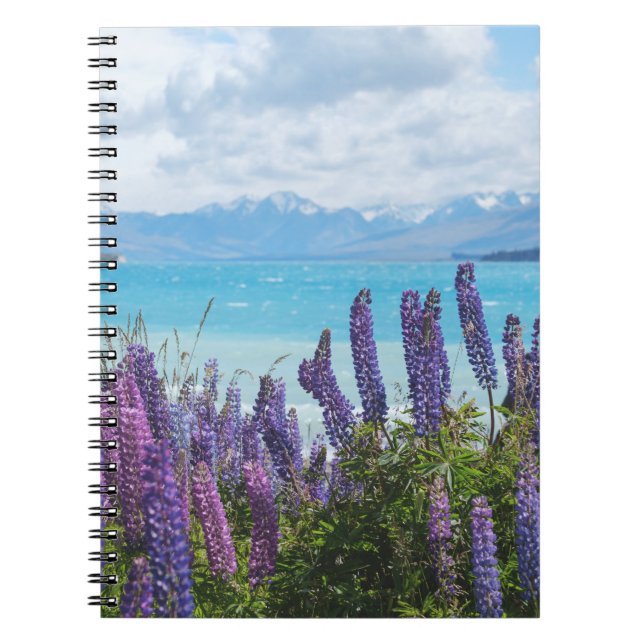 Caderno Espiral lavanda na costa do lago (Frente)