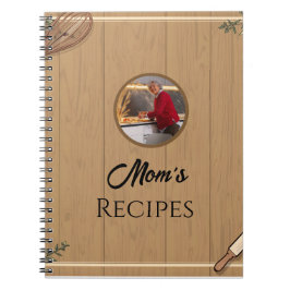 Caderno Espiral Layout de Receita da Cozinha Rústica da Mamãe Edit