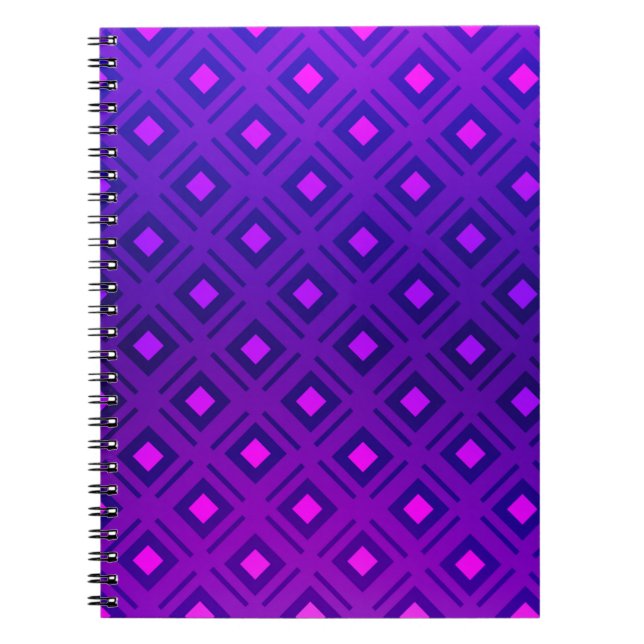 Caderno Espiral Layout roxo claro com linhas, retângulo. Brilho (Frente)