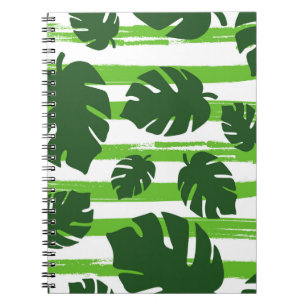 Caderno Espiral Lea de palma tropical exótica da selva de impressã