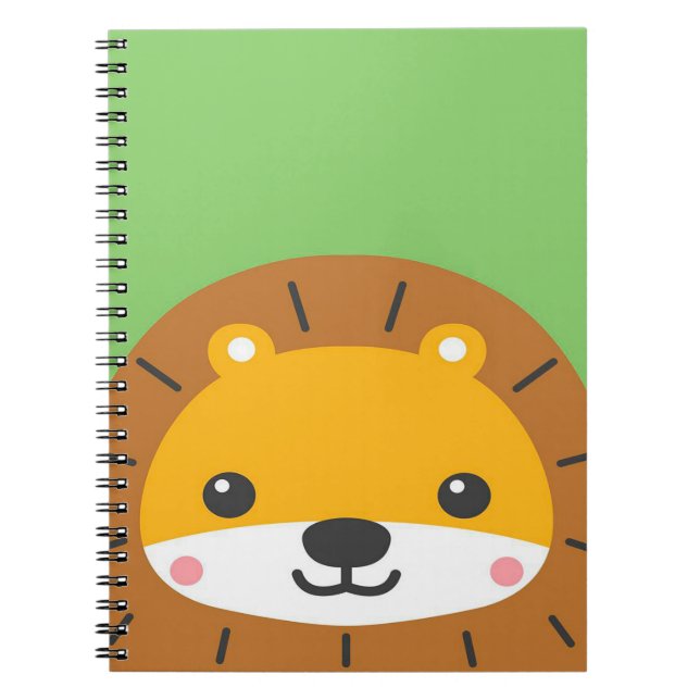 Caderno Espiral Leão-Bebê-Cujo | Trabalho de arte de desenho anima (Frente)
