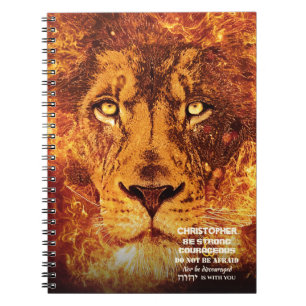 Caderno Espiral Leão Dourado voador de Judah chamado citação Bíbli