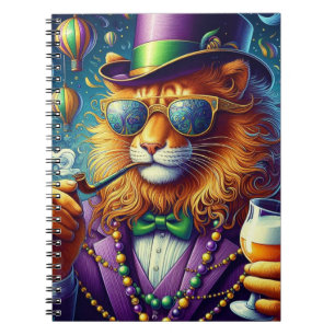 Caderno Espiral Leão/Mardi Gras da Louisiana 