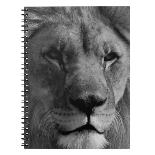 Caderno Espiral Leão preto e branco (Frente)
