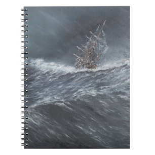 Caderno Espiral Lebreiro do HMS em uma tempestade fora do chifre