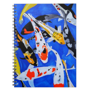 Caderno Espiral Legado da Pintura Japonesa de Koi por Alfred Fox