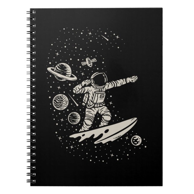 Caderno Espiral Legal astronauta planetas espaciais Cosmonauta (Frente)